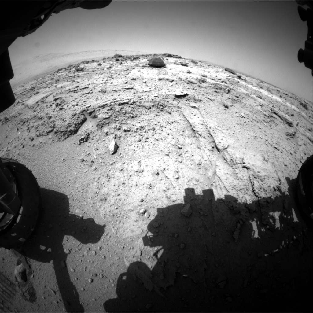 Nasa's Mars rover Curiosity acquired this image using its Front Hazard Avoidance Camera (Front Hazcam) on Sol 397, at drive 148, site number 16
