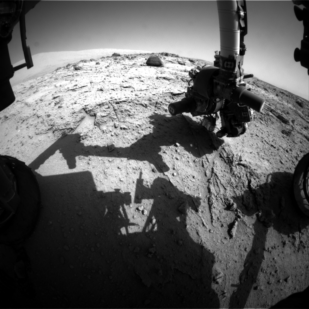 Nasa's Mars rover Curiosity acquired this image using its Front Hazard Avoidance Camera (Front Hazcam) on Sol 400, at drive 148, site number 16