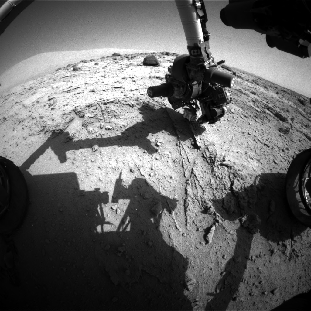 Nasa's Mars rover Curiosity acquired this image using its Front Hazard Avoidance Camera (Front Hazcam) on Sol 400, at drive 148, site number 16