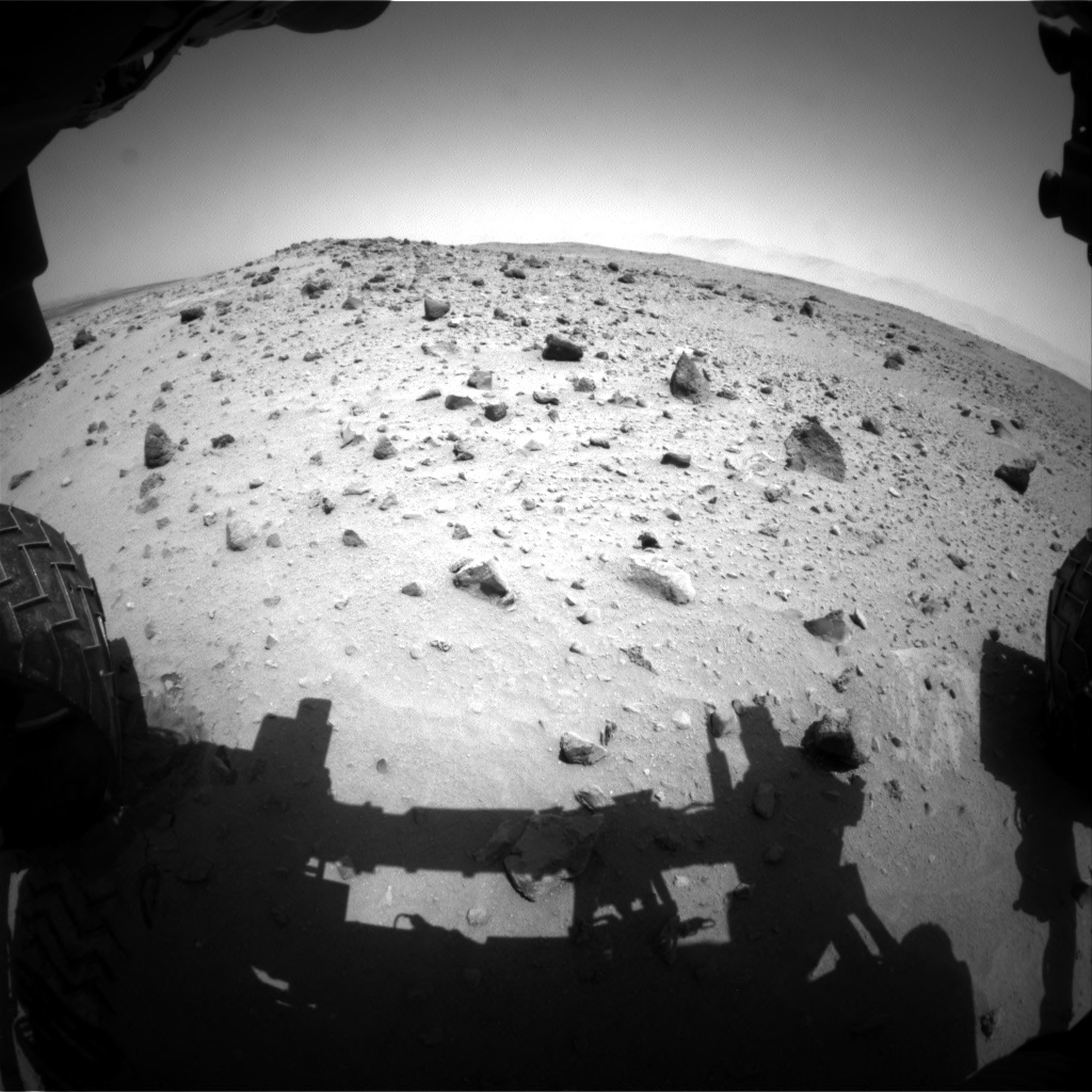 Nasa's Mars rover Curiosity acquired this image using its Front Hazard Avoidance Camera (Front Hazcam) on Sol 402, at drive 328, site number 16