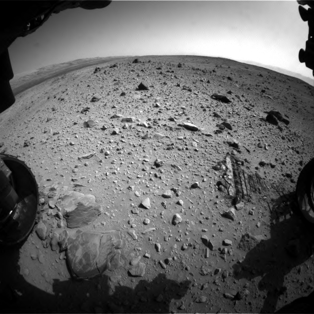 Nasa's Mars rover Curiosity acquired this image using its Front Hazard Avoidance Camera (Front Hazcam) on Sol 403, at drive 1052, site number 16