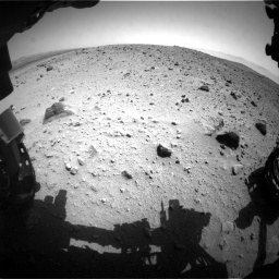 Nasa's Mars rover Curiosity acquired this image using its Front Hazard Avoidance Camera (Front Hazcam) on Sol 404, at drive 1556, site number 16