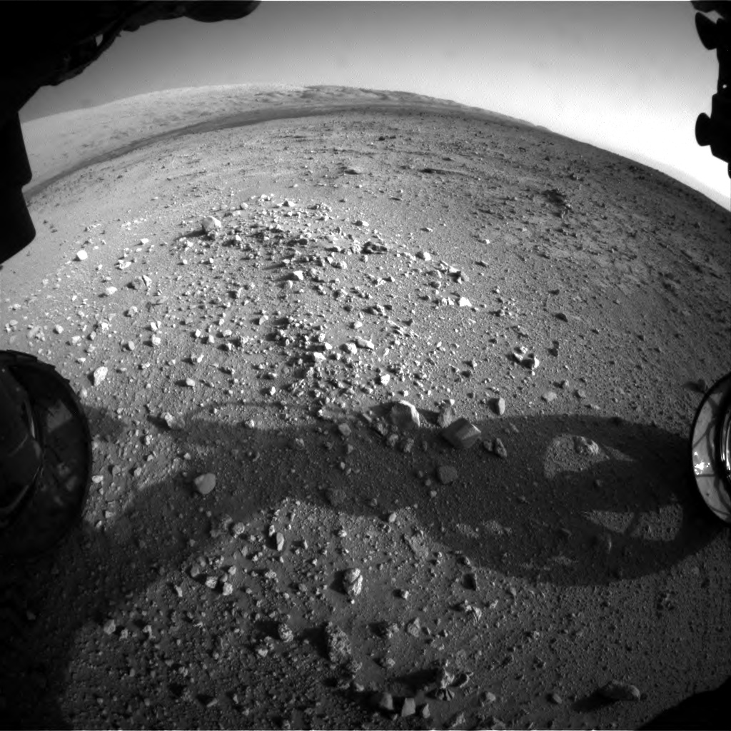 Nasa's Mars rover Curiosity acquired this image using its Front Hazard Avoidance Camera (Front Hazcam) on Sol 409, at drive 676, site number 17
