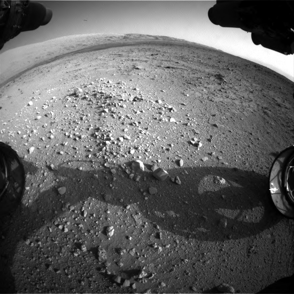 Nasa's Mars rover Curiosity acquired this image using its Front Hazard Avoidance Camera (Front Hazcam) on Sol 409, at drive 676, site number 17