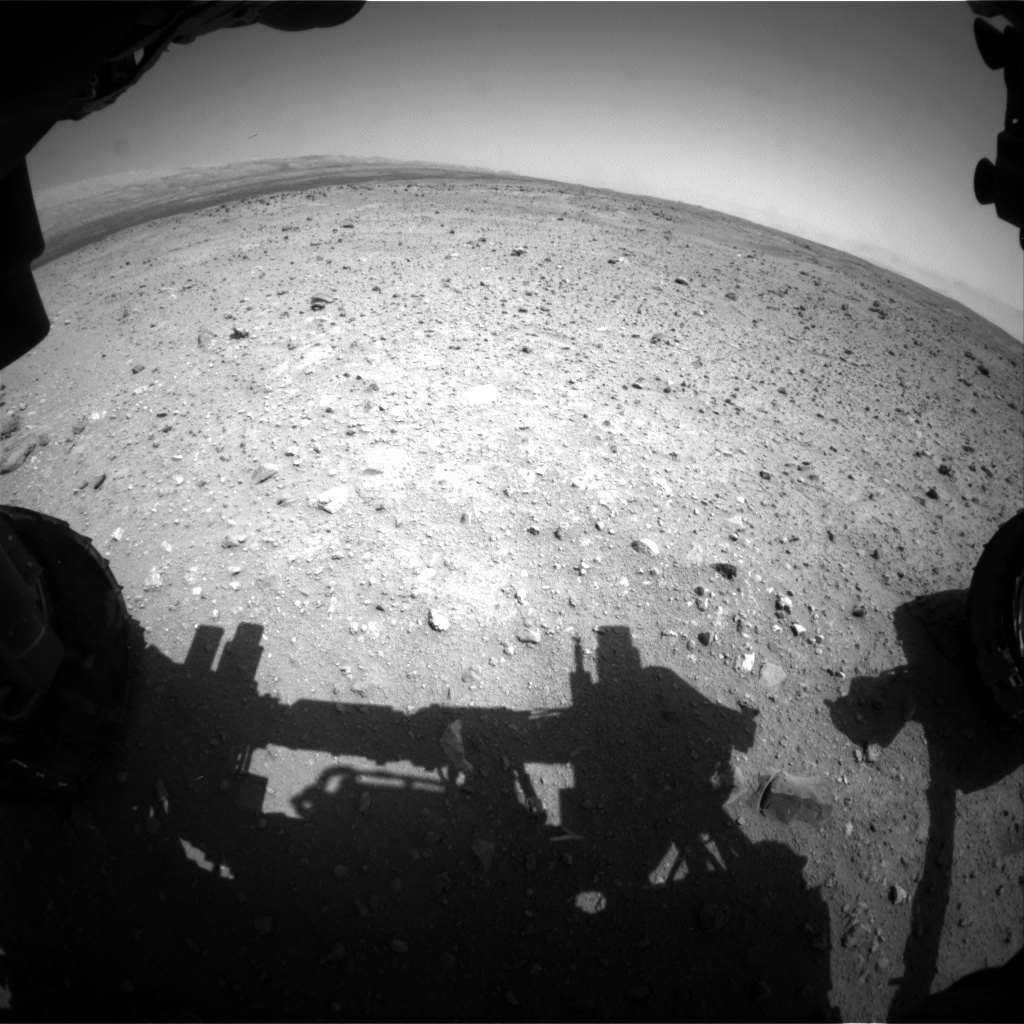 Nasa's Mars rover Curiosity acquired this image using its Front Hazard Avoidance Camera (Front Hazcam) on Sol 410, at drive 820, site number 17