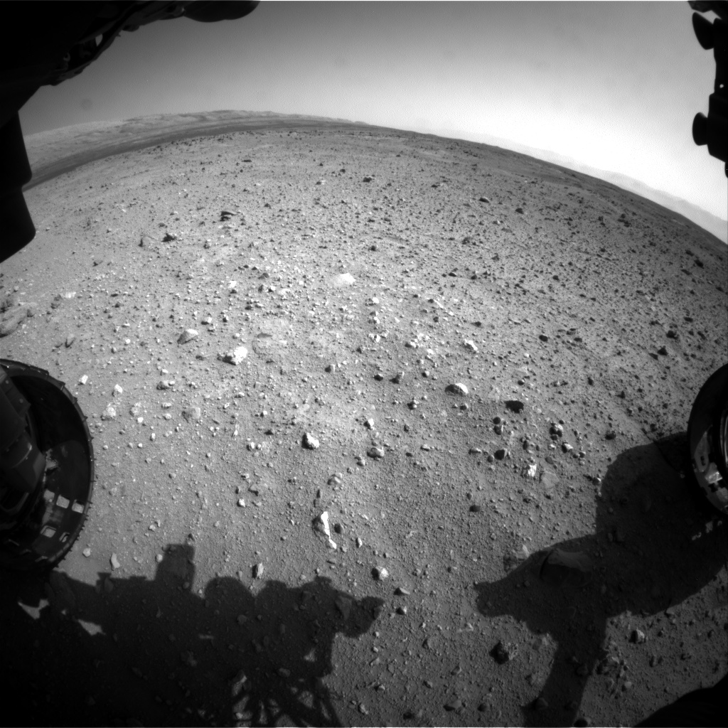 Nasa's Mars rover Curiosity acquired this image using its Front Hazard Avoidance Camera (Front Hazcam) on Sol 411, at drive 820, site number 17