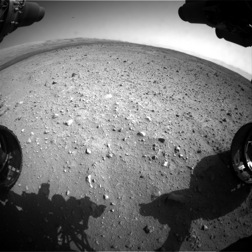 Nasa's Mars rover Curiosity acquired this image using its Front Hazard Avoidance Camera (Front Hazcam) on Sol 411, at drive 820, site number 17