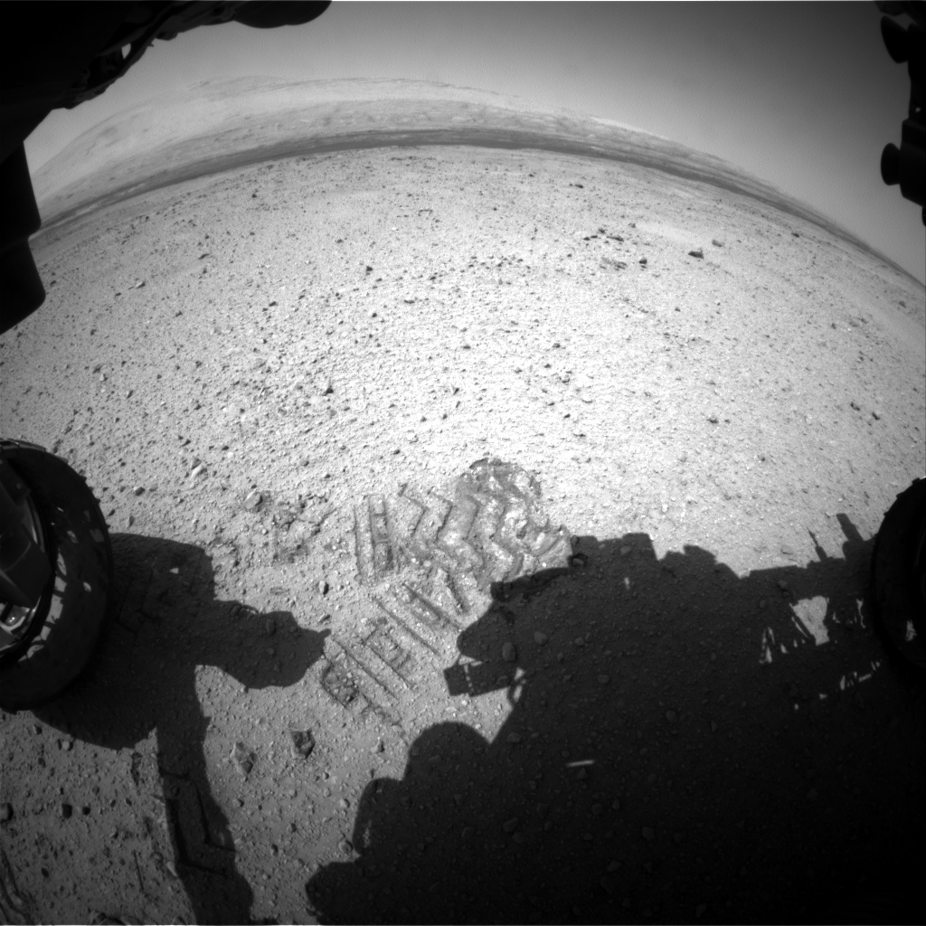 Nasa's Mars rover Curiosity acquired this image using its Front Hazard Avoidance Camera (Front Hazcam) on Sol 414, at drive 422, site number 18