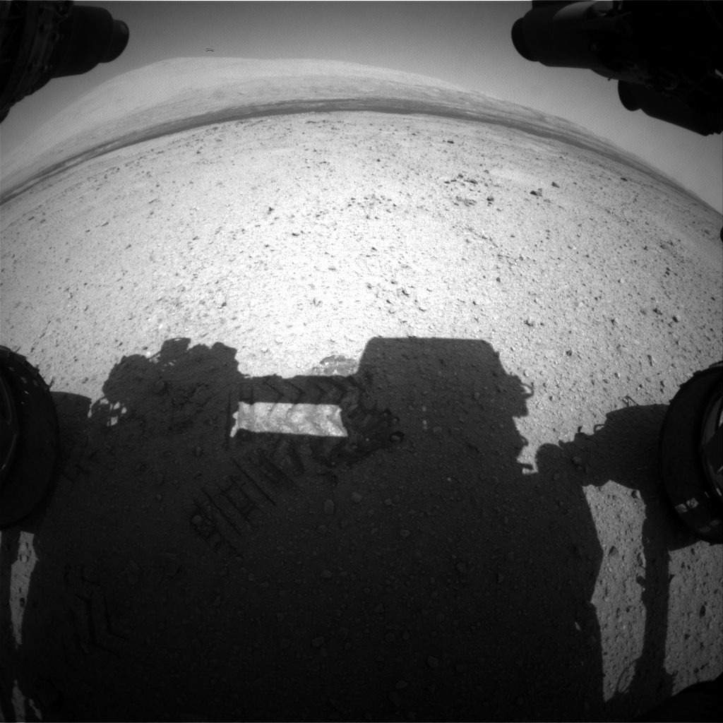 Nasa's Mars rover Curiosity acquired this image using its Front Hazard Avoidance Camera (Front Hazcam) on Sol 417, at drive 422, site number 18