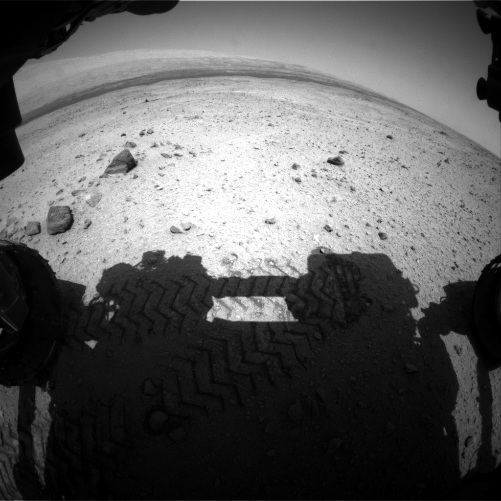 Nasa's Mars rover Curiosity acquired this image using its Front Hazard Avoidance Camera (Front Hazcam) on Sol 421, at drive 0, site number 19