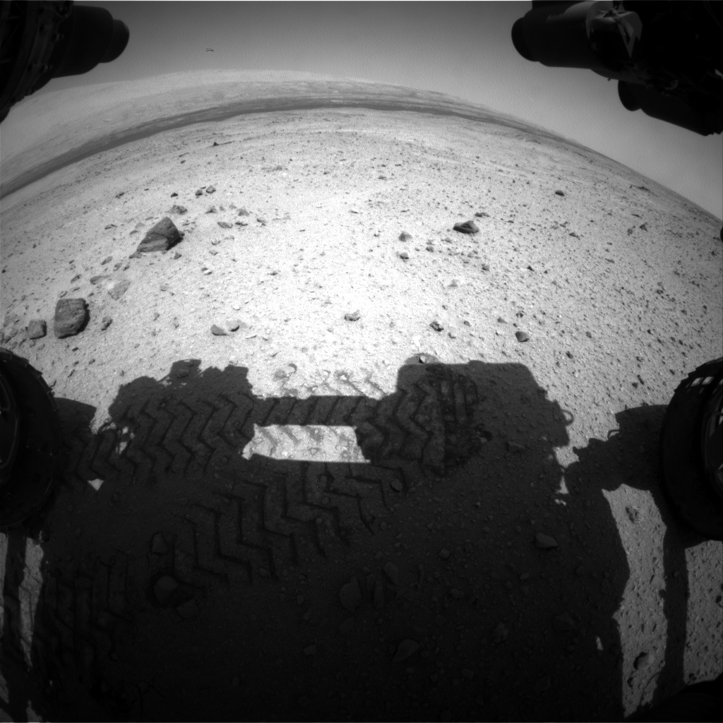 Nasa's Mars rover Curiosity acquired this image using its Front Hazard Avoidance Camera (Front Hazcam) on Sol 421, at drive 0, site number 19