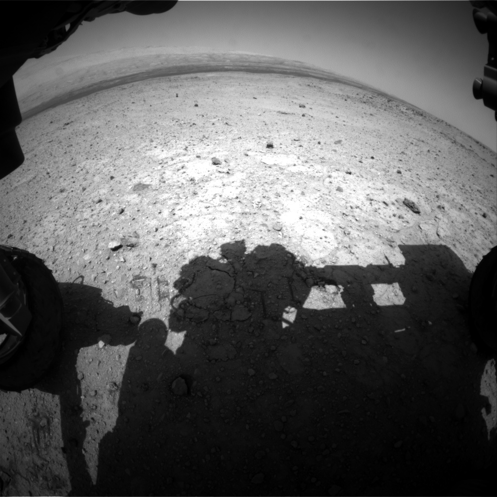 Nasa's Mars rover Curiosity acquired this image using its Front Hazard Avoidance Camera (Front Hazcam) on Sol 424, at drive 320, site number 19