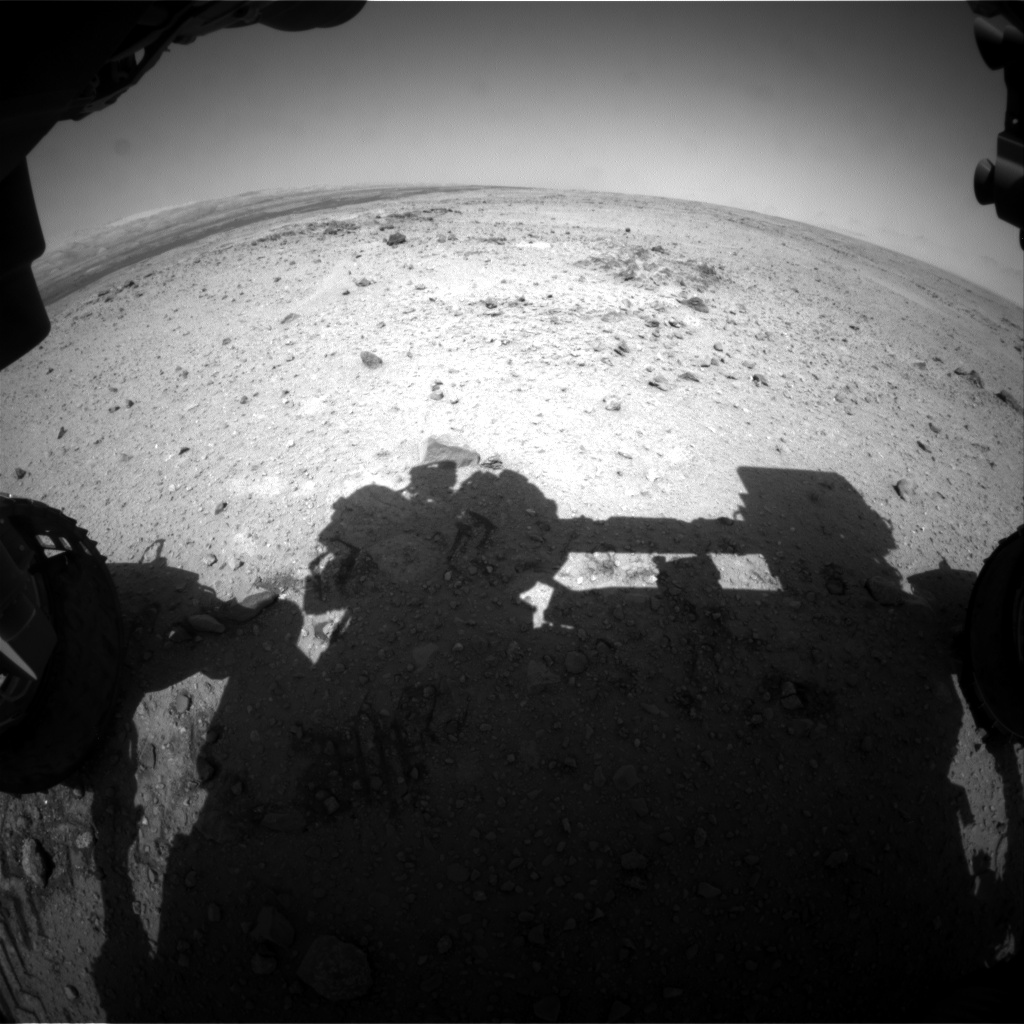 Nasa's Mars rover Curiosity acquired this image using its Front Hazard Avoidance Camera (Front Hazcam) on Sol 434, at drive 0, site number 21