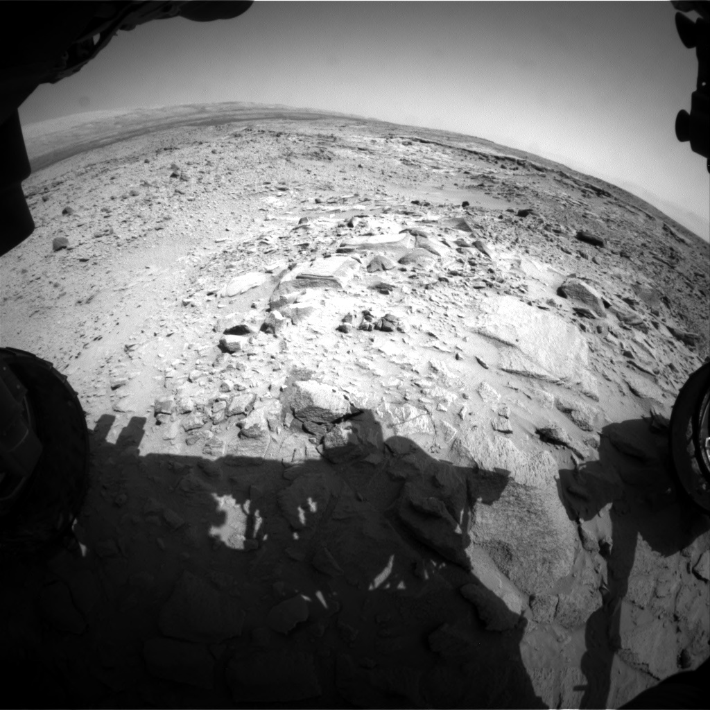 Nasa's Mars rover Curiosity acquired this image using its Front Hazard Avoidance Camera (Front Hazcam) on Sol 438, at drive 1362, site number 21