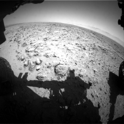 Nasa's Mars rover Curiosity acquired this image using its Front Hazard Avoidance Camera (Front Hazcam) on Sol 454, at drive 802, site number 22