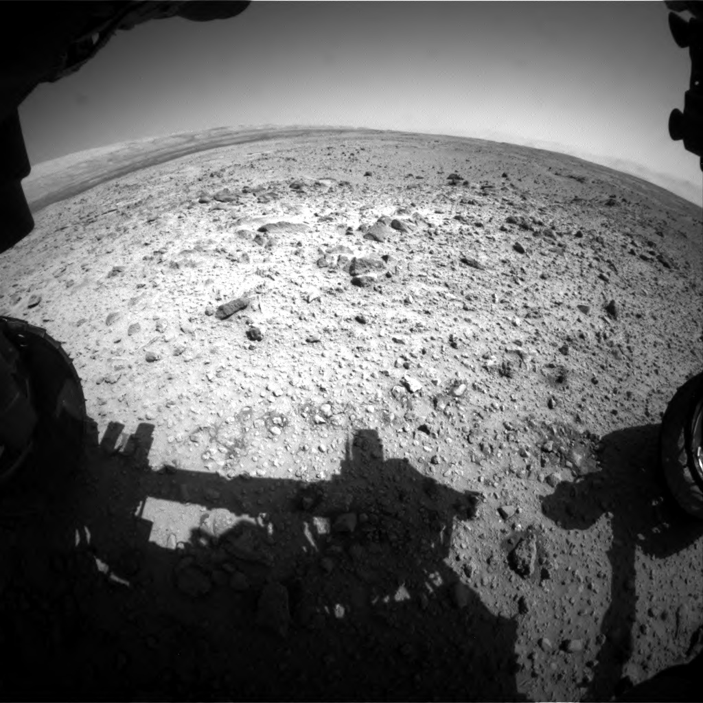 Nasa's Mars rover Curiosity acquired this image using its Front Hazard Avoidance Camera (Front Hazcam) on Sol 454, at drive 0, site number 23