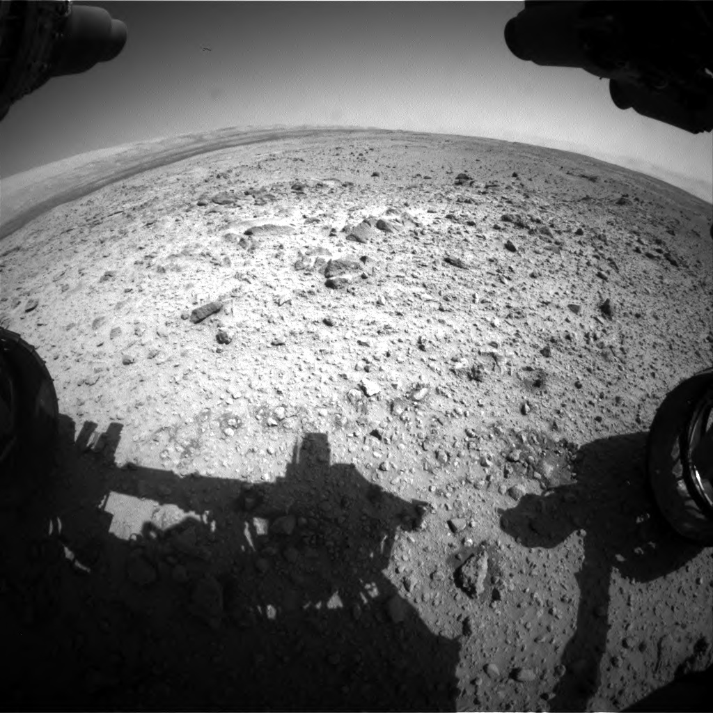 Nasa's Mars rover Curiosity acquired this image using its Front Hazard Avoidance Camera (Front Hazcam) on Sol 454, at drive 0, site number 23