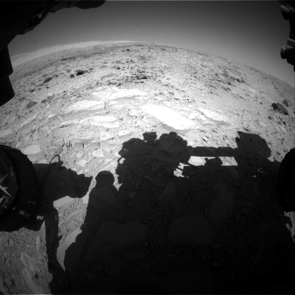 Nasa's Mars rover Curiosity acquired this image using its Front Hazard Avoidance Camera (Front Hazcam) on Sol 485, at drive 366, site number 24