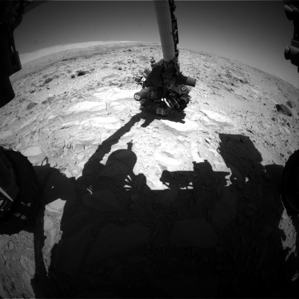 Nasa's Mars rover Curiosity acquired this image using its Front Hazard Avoidance Camera (Front Hazcam) on Sol 487, at drive 366, site number 24