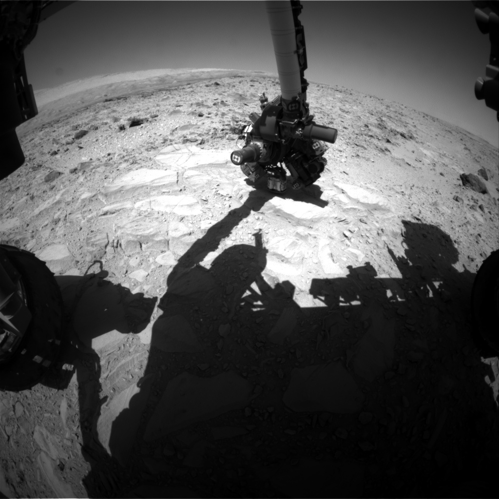 Nasa's Mars rover Curiosity acquired this image using its Front Hazard Avoidance Camera (Front Hazcam) on Sol 488, at drive 366, site number 24