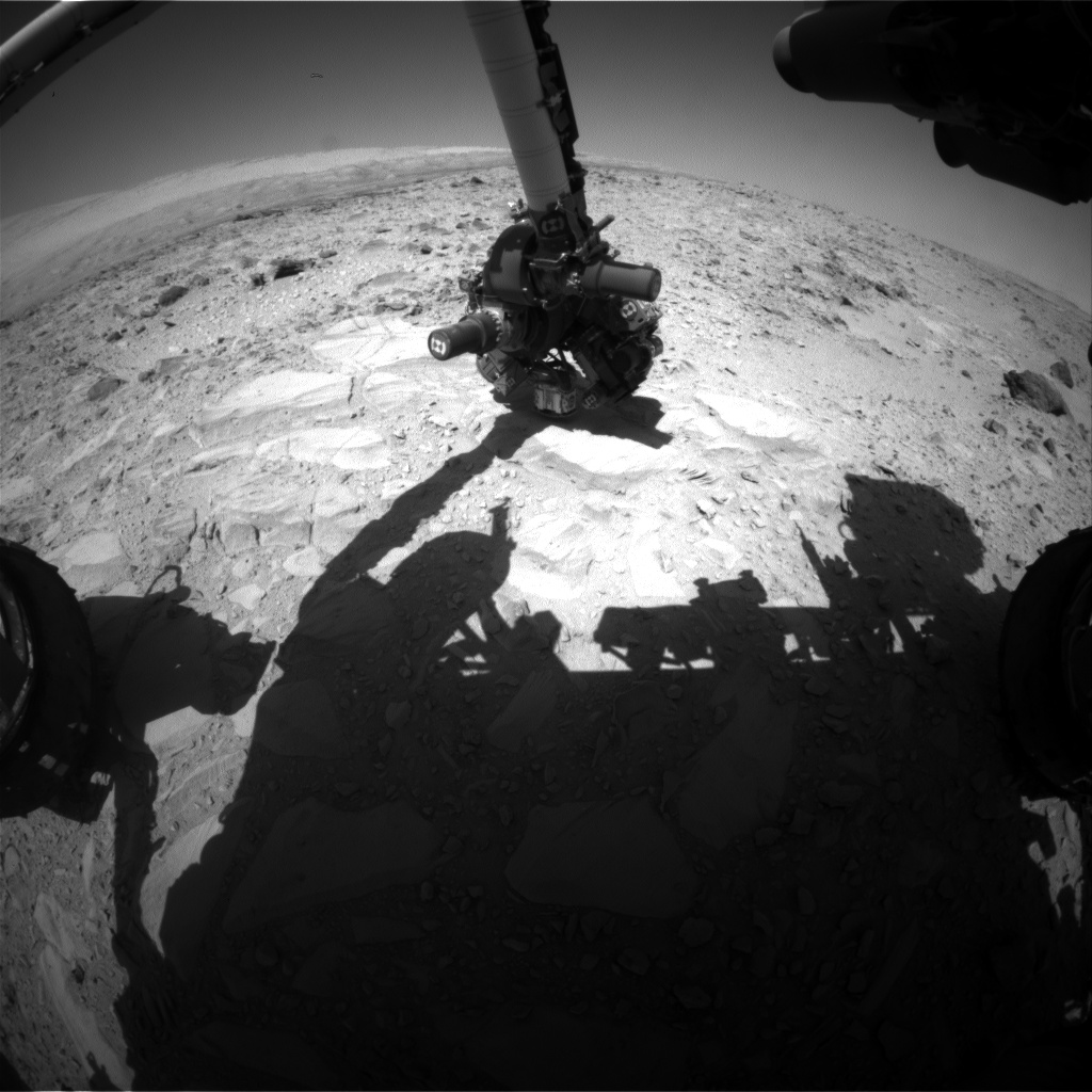 Nasa's Mars rover Curiosity acquired this image using its Front Hazard Avoidance Camera (Front Hazcam) on Sol 488, at drive 366, site number 24