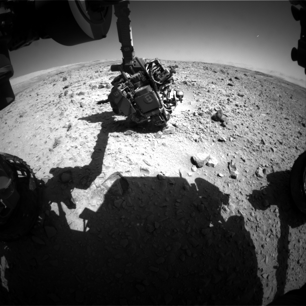 Nasa's Mars rover Curiosity acquired this image using its Front Hazard Avoidance Camera (Front Hazcam) on Sol 504, at drive 0, site number 25
