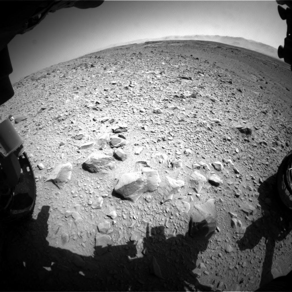 Nasa's Mars rover Curiosity acquired this image using its Front Hazard Avoidance Camera (Front Hazcam) on Sol 504, at drive 96, site number 25