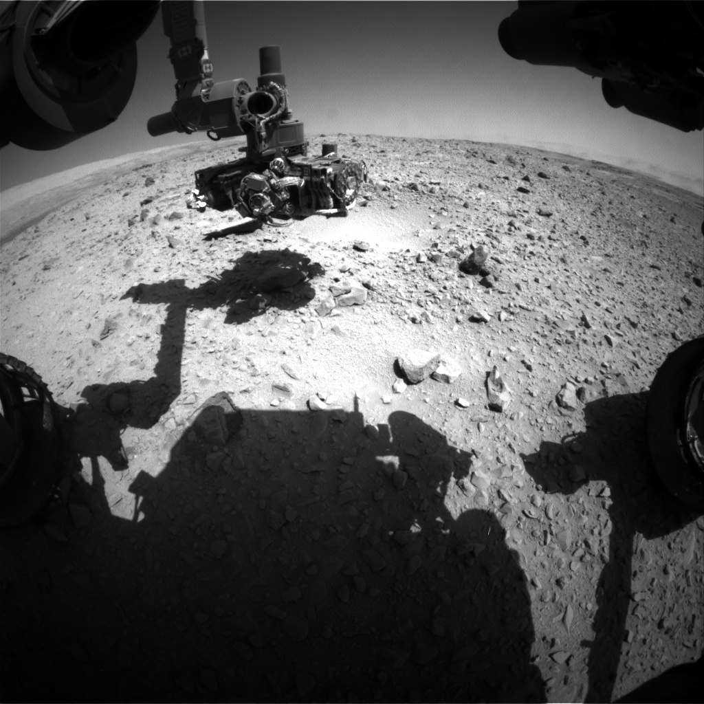 Nasa's Mars rover Curiosity acquired this image using its Front Hazard Avoidance Camera (Front Hazcam) on Sol 504, at drive 0, site number 25