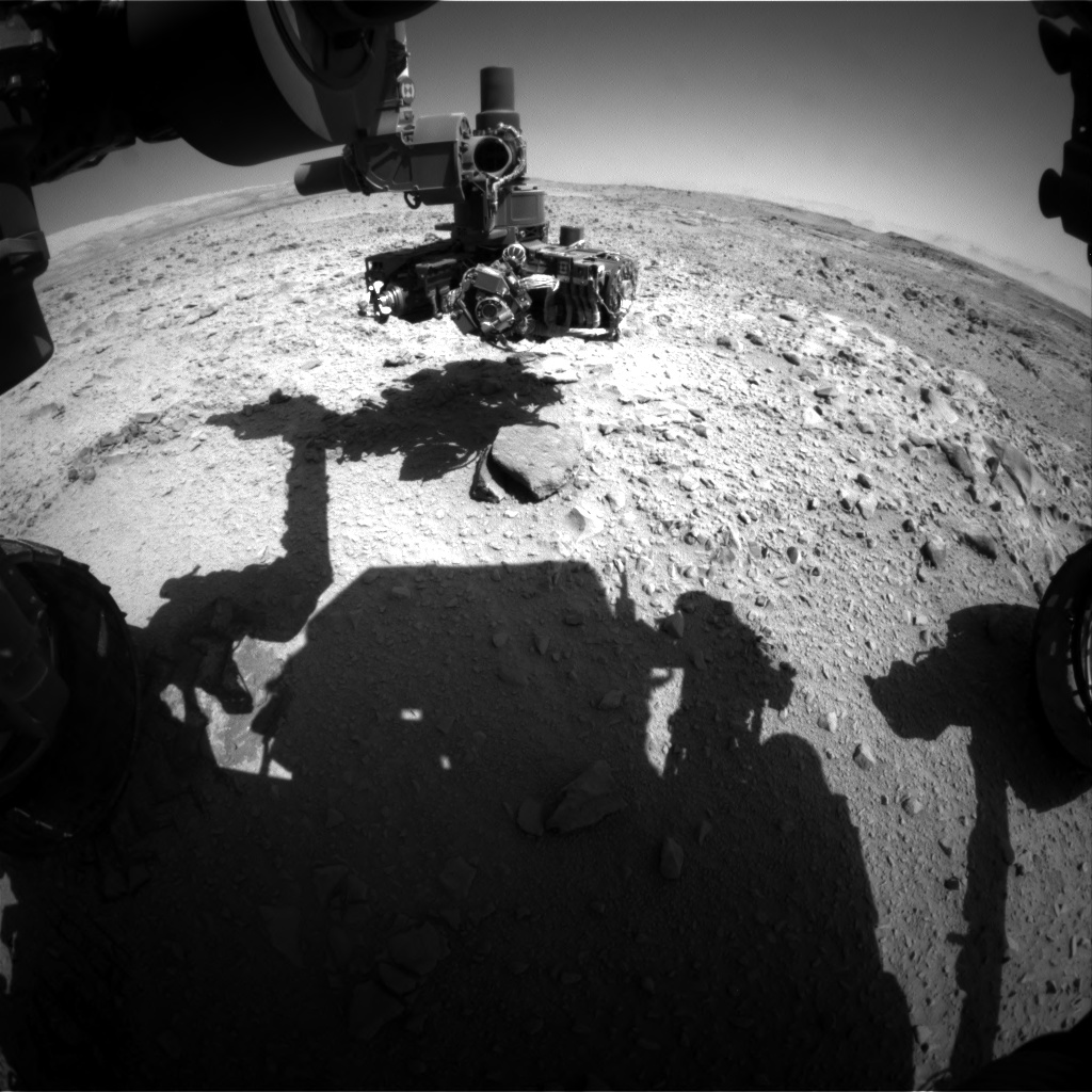 Nasa's Mars rover Curiosity acquired this image using its Front Hazard Avoidance Camera (Front Hazcam) on Sol 508, at drive 242, site number 25