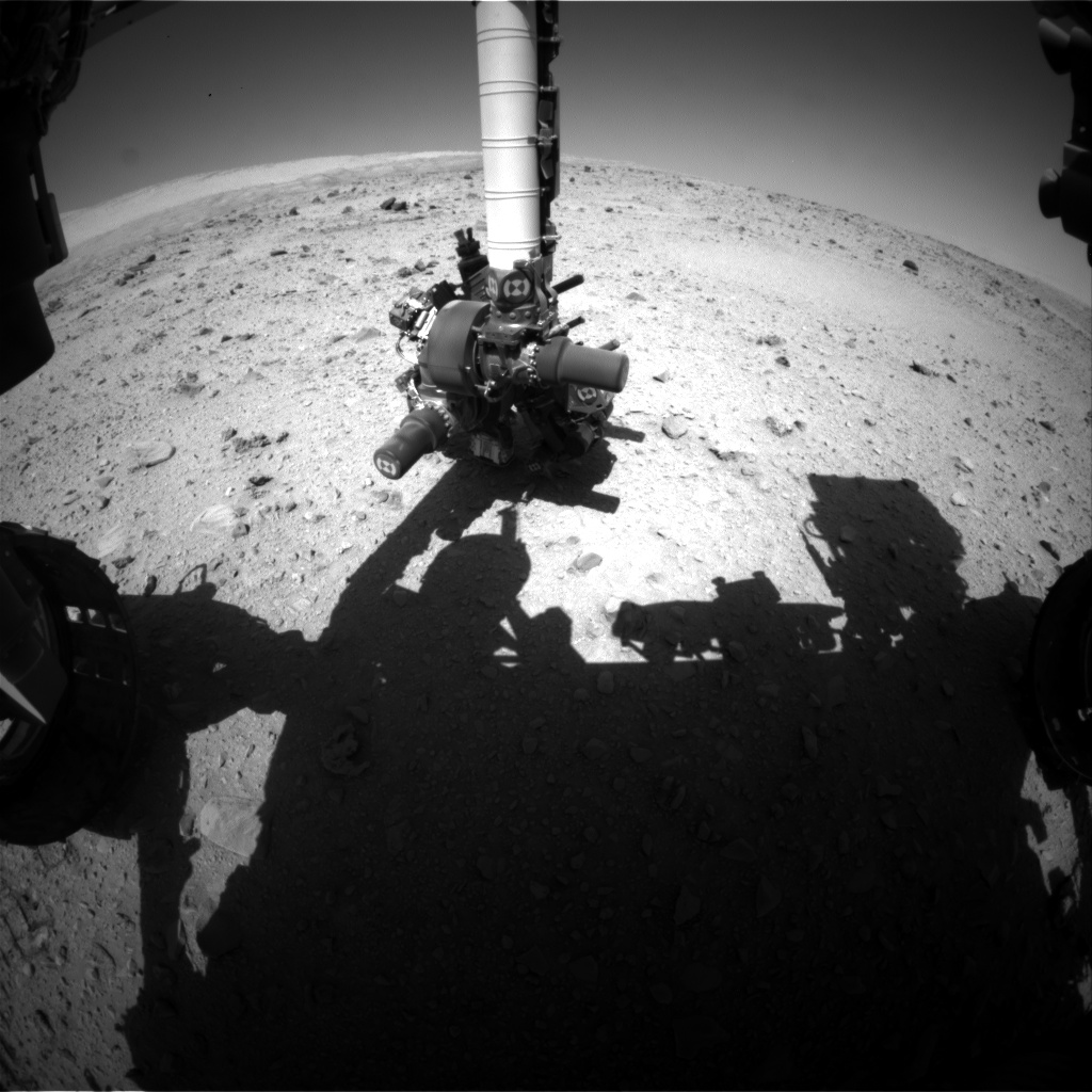 Nasa's Mars rover Curiosity acquired this image using its Front Hazard Avoidance Camera (Front Hazcam) on Sol 513, at drive 510, site number 25