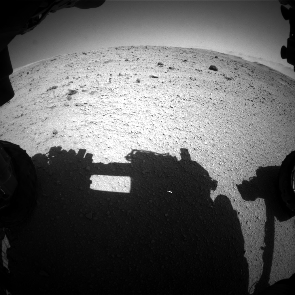 Nasa's Mars rover Curiosity acquired this image using its Front Hazard Avoidance Camera (Front Hazcam) on Sol 515, at drive 582, site number 25