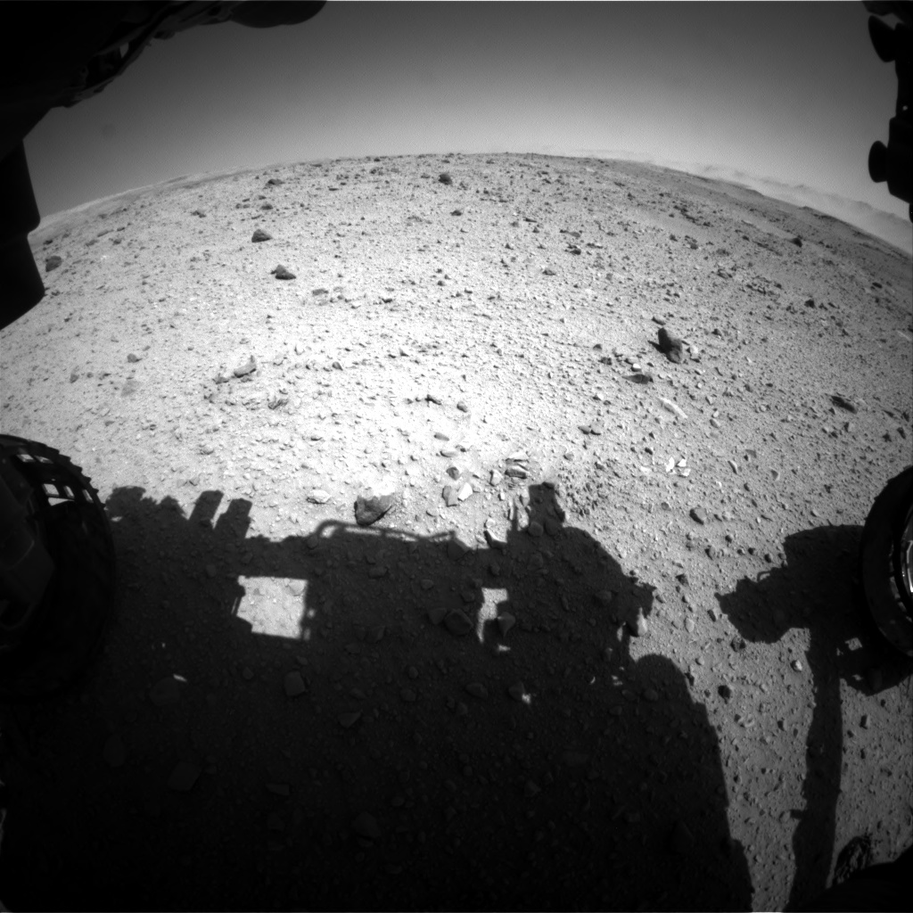 Nasa's Mars rover Curiosity acquired this image using its Front Hazard Avoidance Camera (Front Hazcam) on Sol 515, at drive 642, site number 25