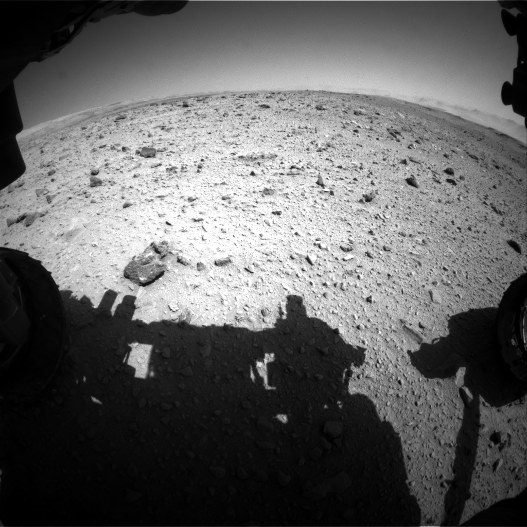 Nasa's Mars rover Curiosity acquired this image using its Front Hazard Avoidance Camera (Front Hazcam) on Sol 515, at drive 696, site number 25