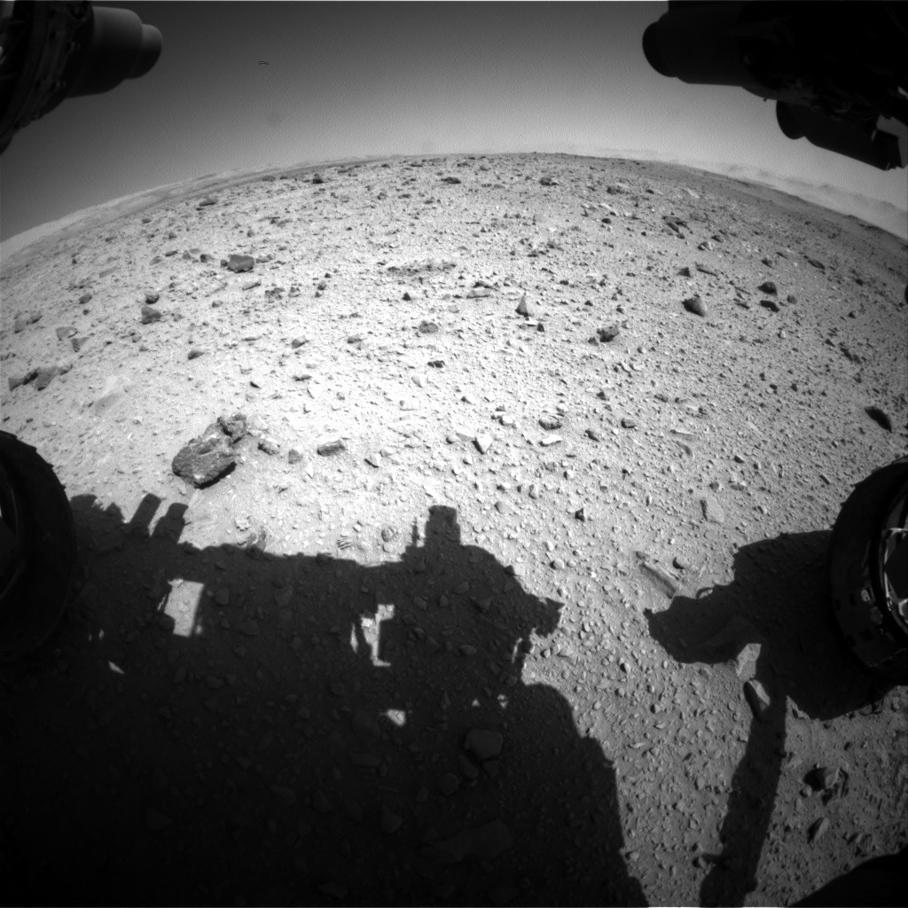 Nasa's Mars rover Curiosity acquired this image using its Front Hazard Avoidance Camera (Front Hazcam) on Sol 515, at drive 696, site number 25
