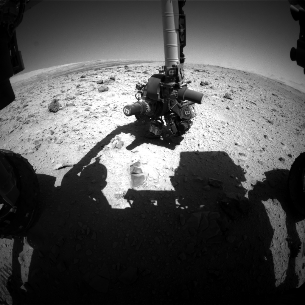 Nasa's Mars rover Curiosity acquired this image using its Front Hazard Avoidance Camera (Front Hazcam) on Sol 518, at drive 750, site number 25