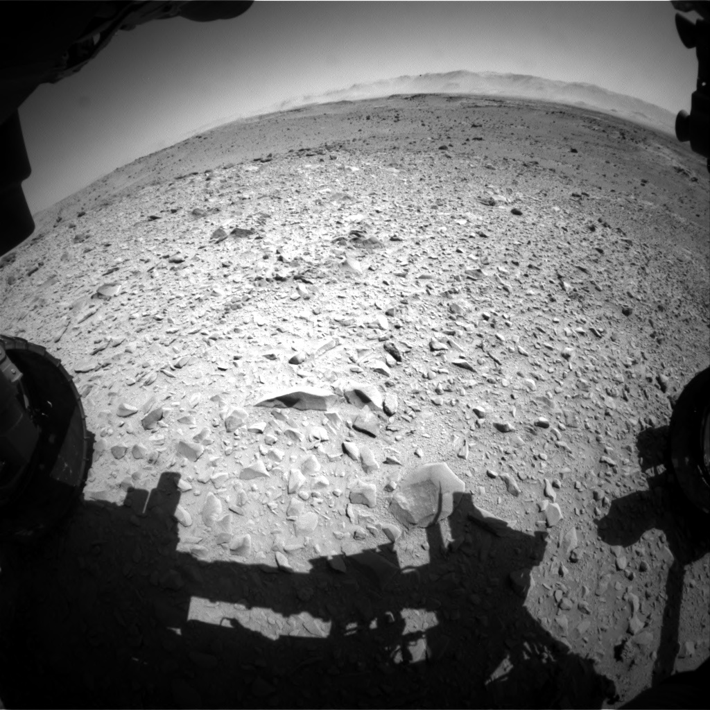 Nasa's Mars rover Curiosity acquired this image using its Front Hazard Avoidance Camera (Front Hazcam) on Sol 518, at drive 852, site number 25