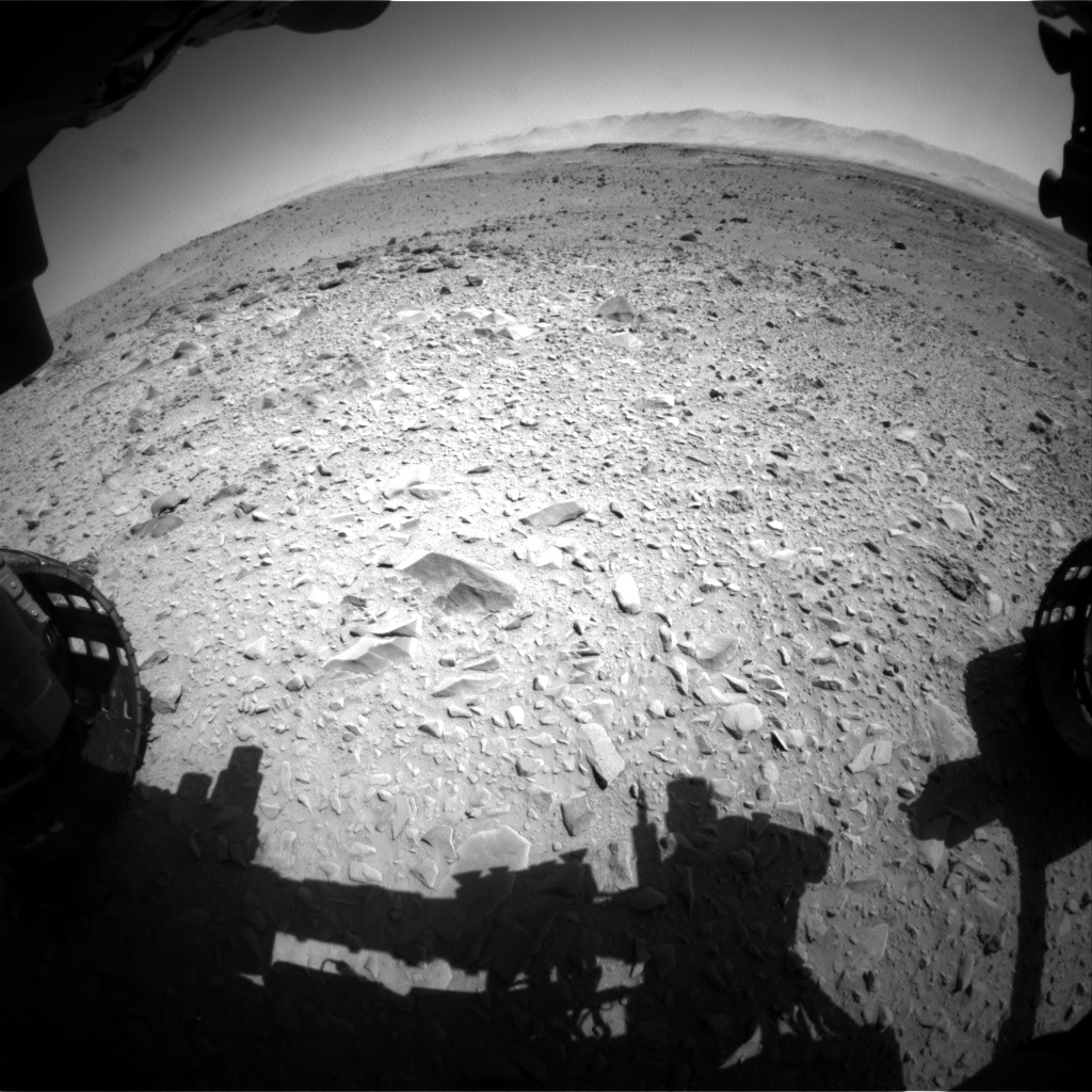 Nasa's Mars rover Curiosity acquired this image using its Front Hazard Avoidance Camera (Front Hazcam) on Sol 518, at drive 864, site number 25