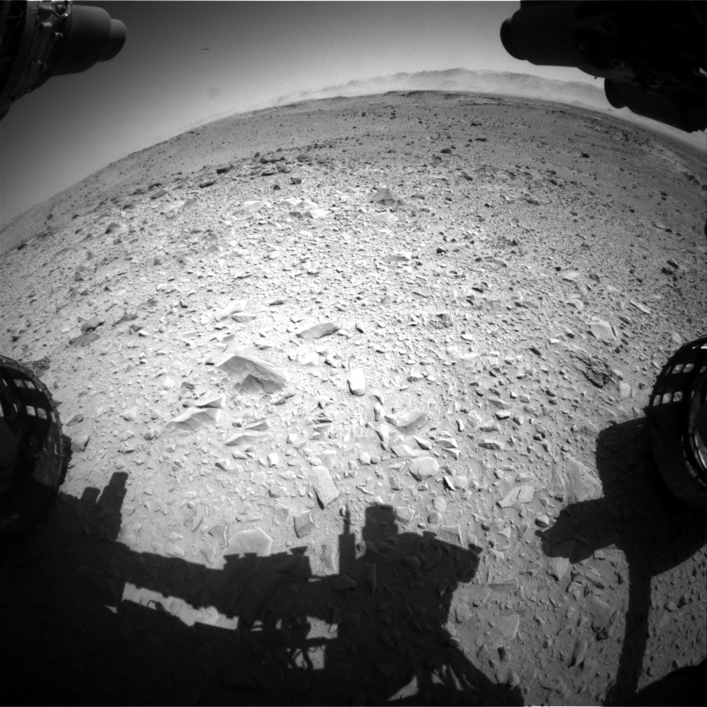 Nasa's Mars rover Curiosity acquired this image using its Front Hazard Avoidance Camera (Front Hazcam) on Sol 518, at drive 864, site number 25