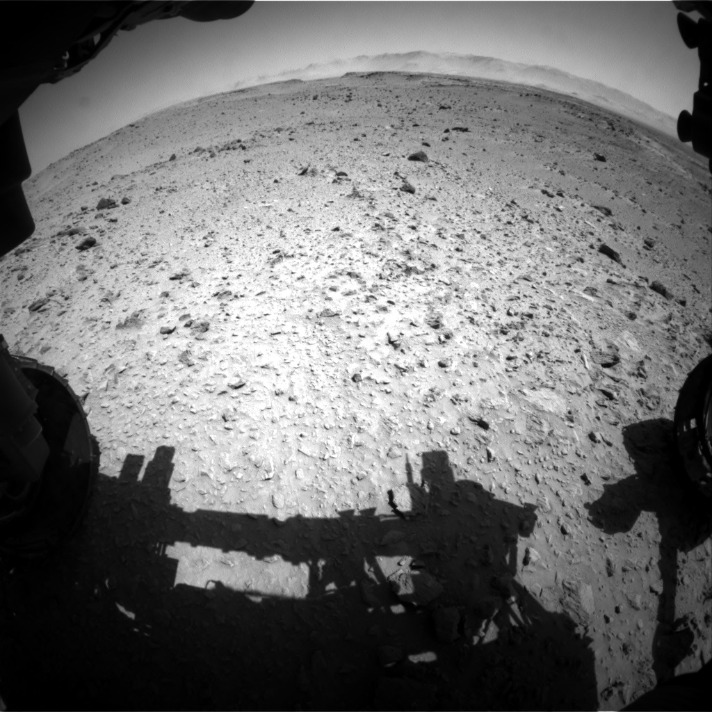 Nasa's Mars rover Curiosity acquired this image using its Front Hazard Avoidance Camera (Front Hazcam) on Sol 519, at drive 922, site number 25