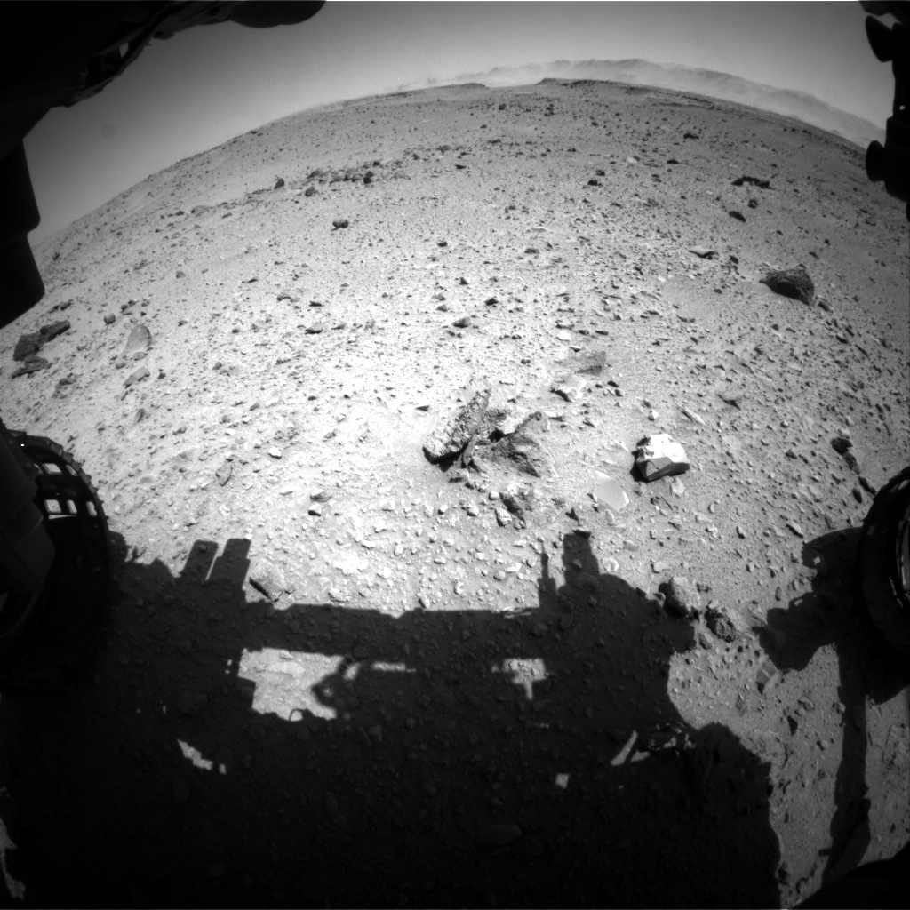 Nasa's Mars rover Curiosity acquired this image using its Front Hazard Avoidance Camera (Front Hazcam) on Sol 519, at drive 946, site number 25