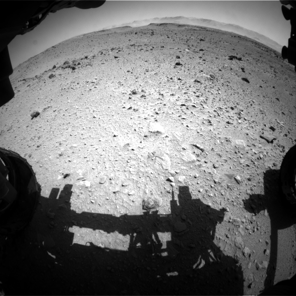 Nasa's Mars rover Curiosity acquired this image using its Front Hazard Avoidance Camera (Front Hazcam) on Sol 519, at drive 964, site number 25