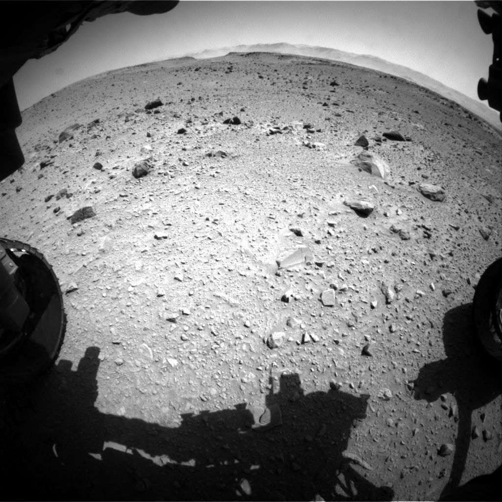 Nasa's Mars rover Curiosity acquired this image using its Front Hazard Avoidance Camera (Front Hazcam) on Sol 519, at drive 1006, site number 25