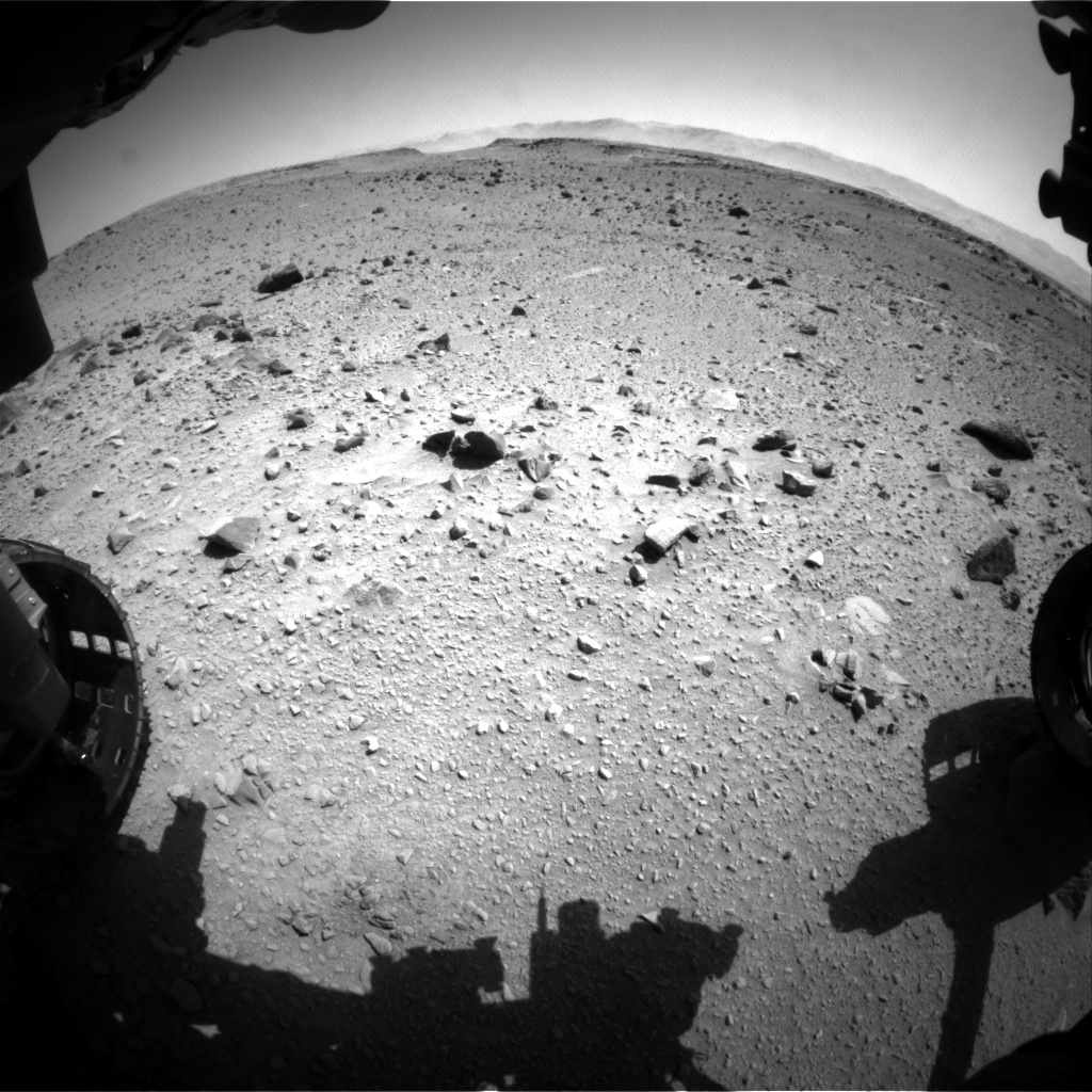 Nasa's Mars rover Curiosity acquired this image using its Front Hazard Avoidance Camera (Front Hazcam) on Sol 519, at drive 1018, site number 25