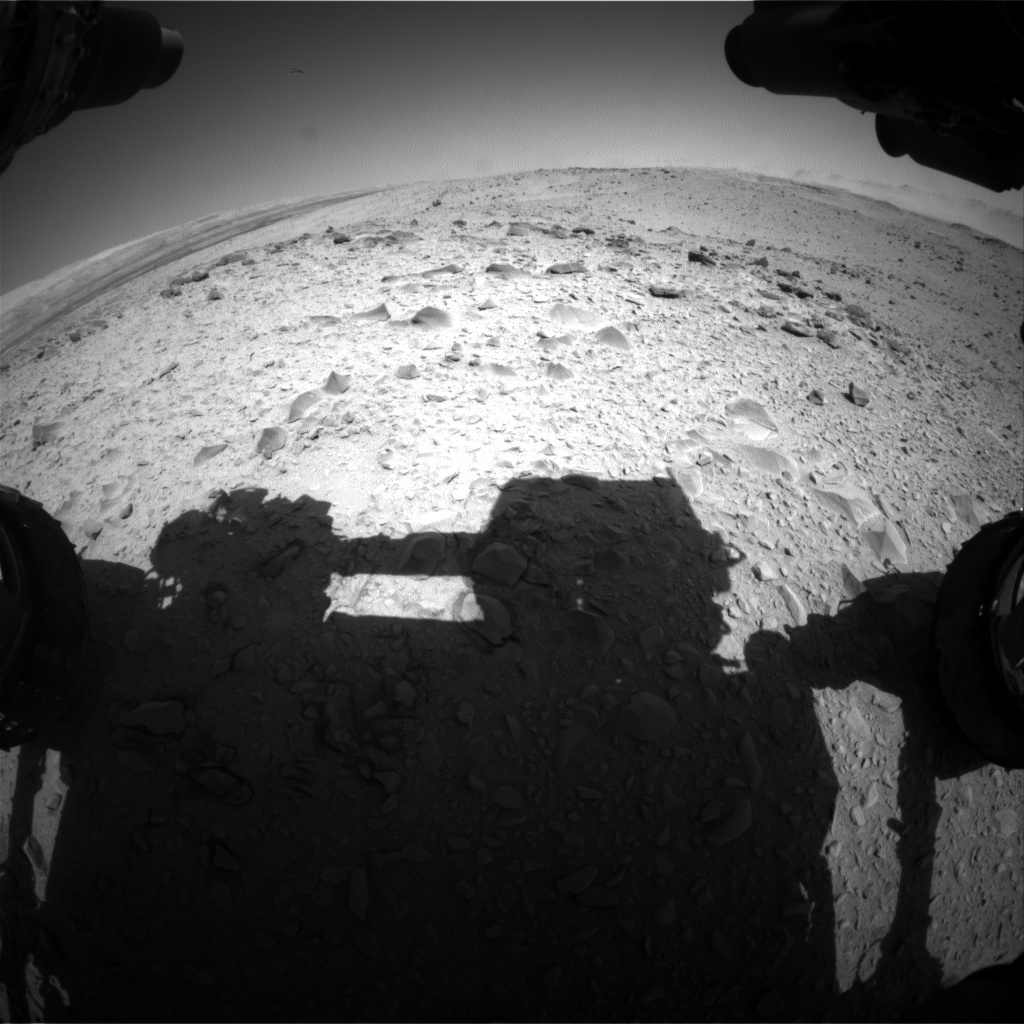 Nasa's Mars rover Curiosity acquired this image using its Front Hazard Avoidance Camera (Front Hazcam) on Sol 519, at drive 886, site number 25