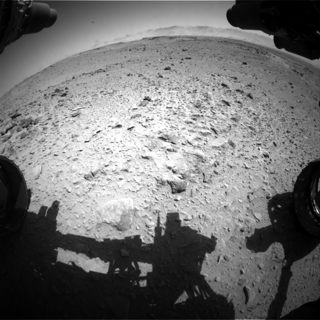 Nasa's Mars rover Curiosity acquired this image using its Front Hazard Avoidance Camera (Front Hazcam) on Sol 519, at drive 910, site number 25