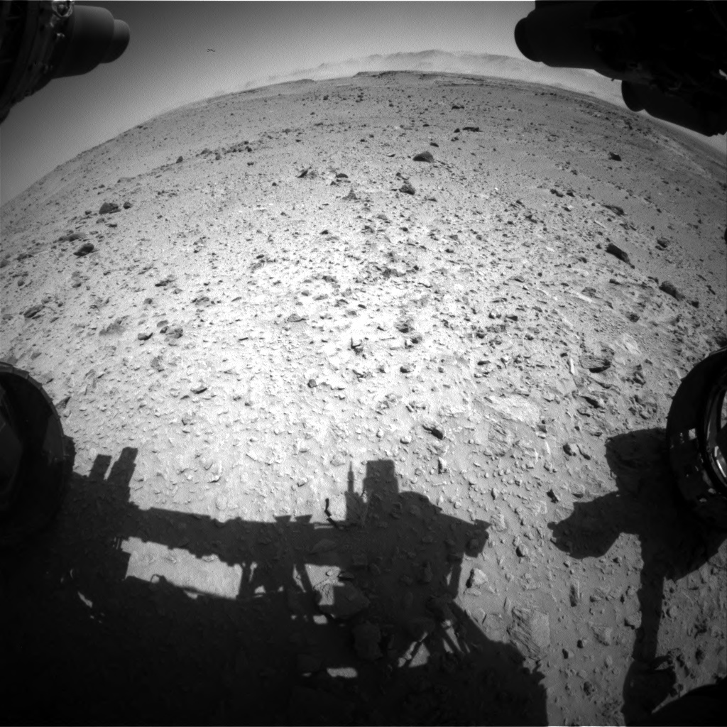 Nasa's Mars rover Curiosity acquired this image using its Front Hazard Avoidance Camera (Front Hazcam) on Sol 519, at drive 922, site number 25