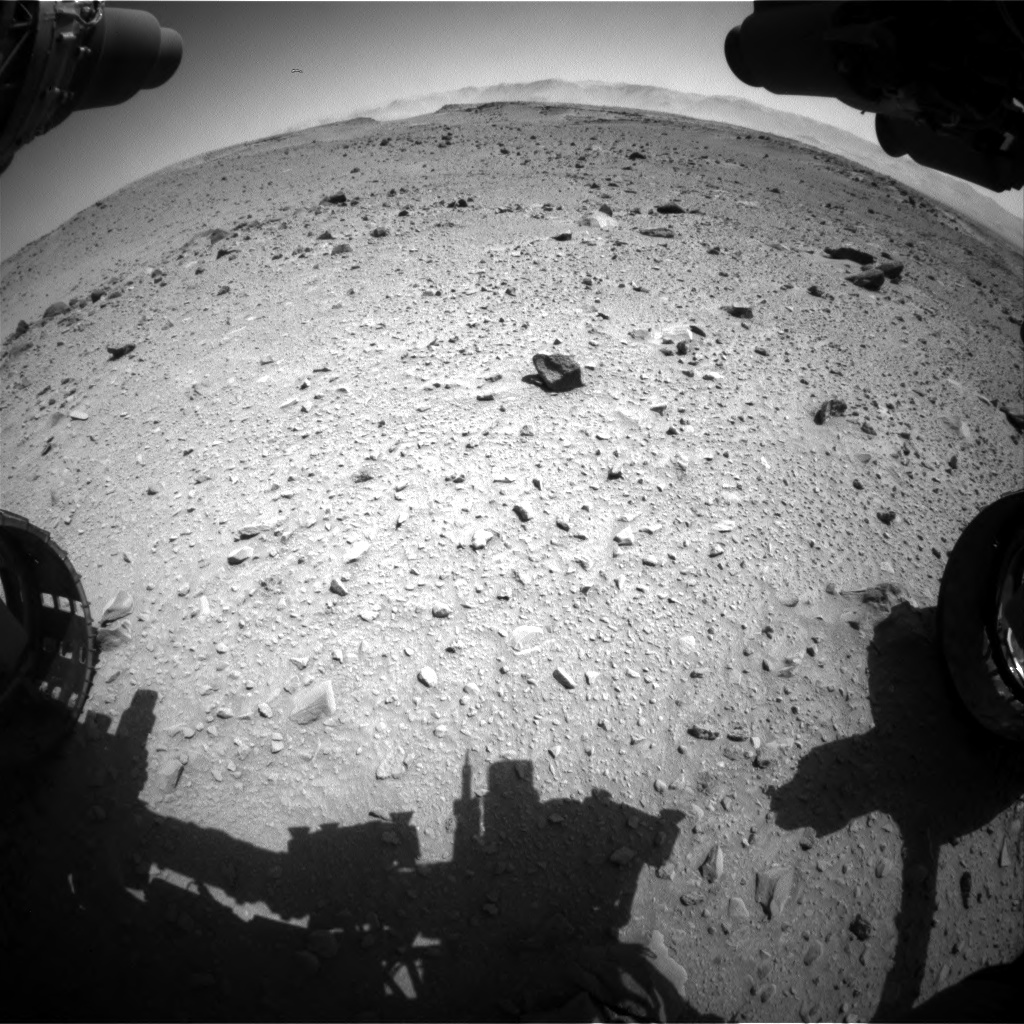 Nasa's Mars rover Curiosity acquired this image using its Front Hazard Avoidance Camera (Front Hazcam) on Sol 519, at drive 988, site number 25