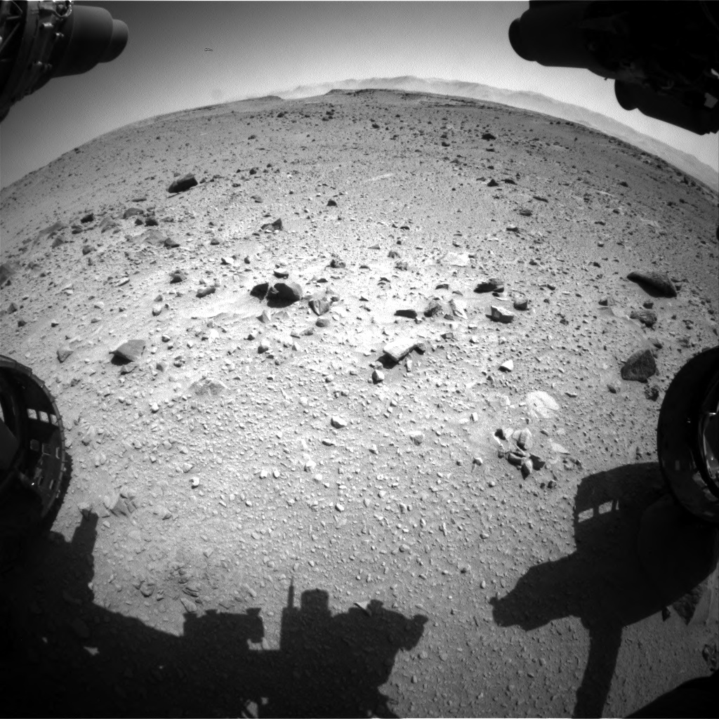 Nasa's Mars rover Curiosity acquired this image using its Front Hazard Avoidance Camera (Front Hazcam) on Sol 519, at drive 1018, site number 25