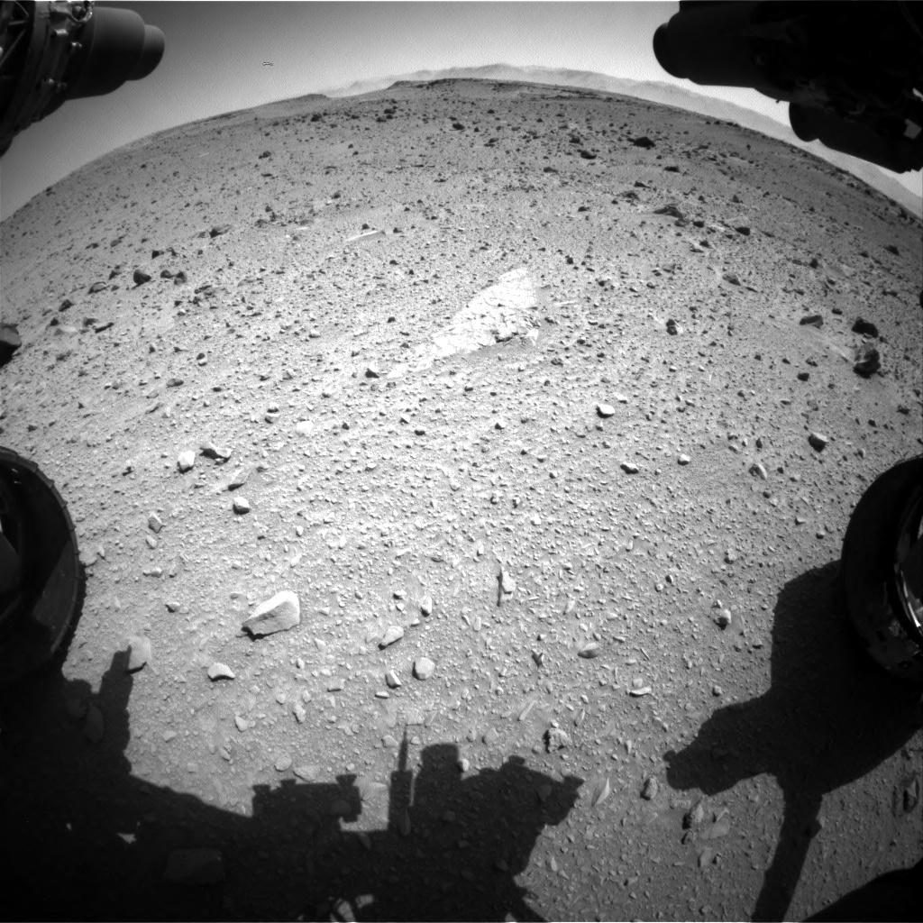Nasa's Mars rover Curiosity acquired this image using its Front Hazard Avoidance Camera (Front Hazcam) on Sol 519, at drive 1042, site number 25