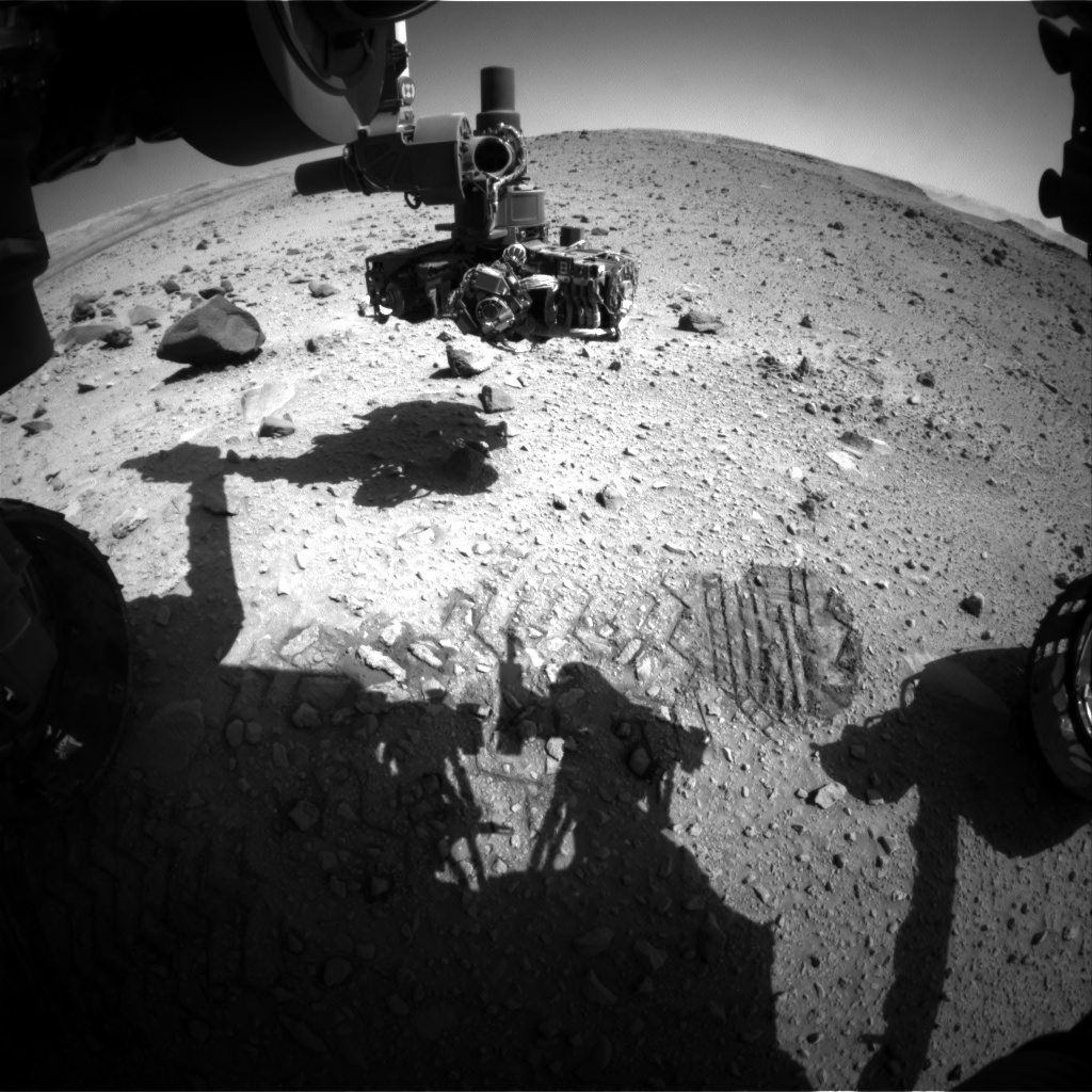 Nasa's Mars rover Curiosity acquired this image using its Front Hazard Avoidance Camera (Front Hazcam) on Sol 520, at drive 1070, site number 25